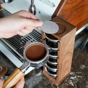 Gambar produk RIO Holder Basket Portafilter Storage Rack Suitable Walnut - R-58