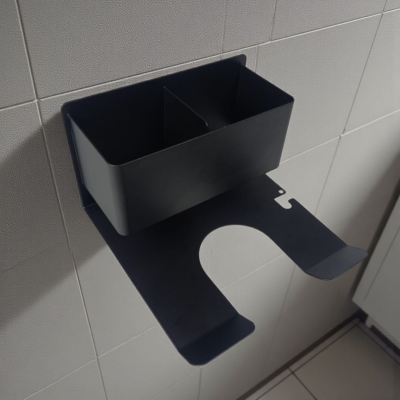 Gambar produk ChaoWal Rak Hair Dryer Holder Stand Wall Mounted with Storage Box - CH-14