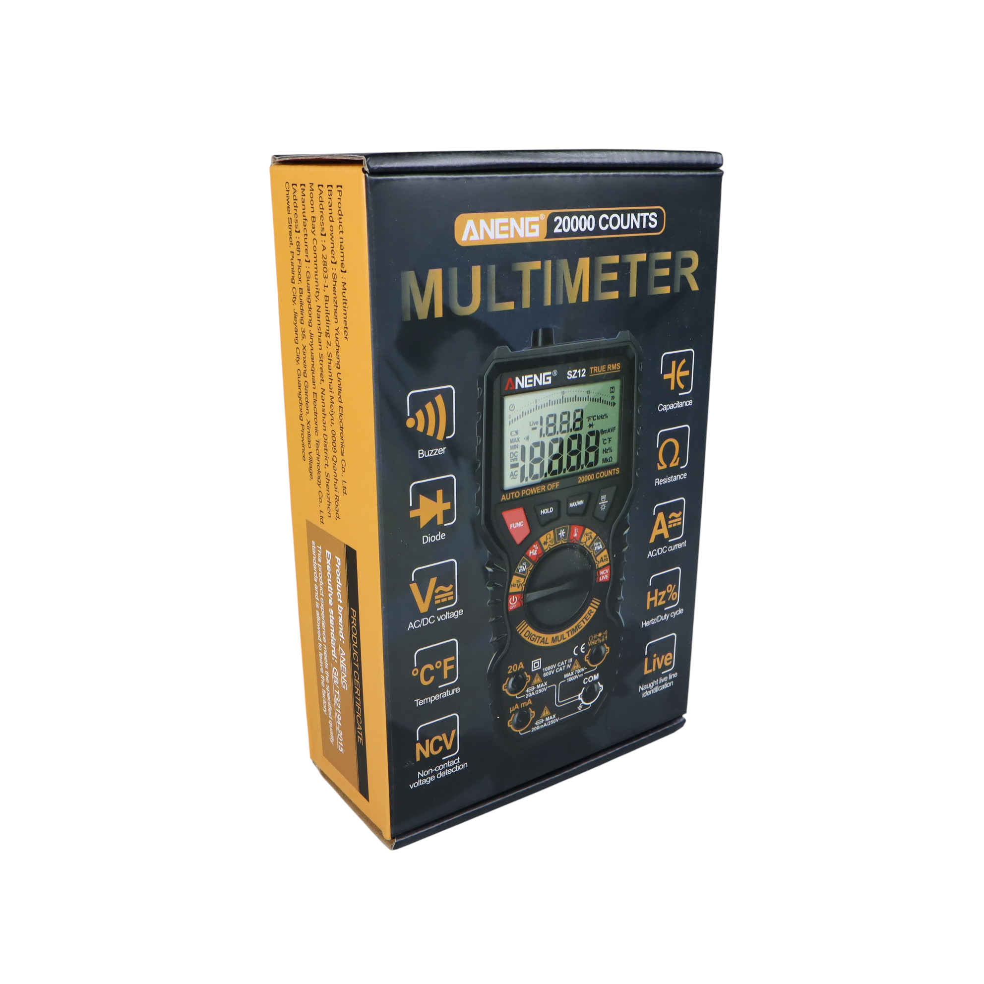 Gambar produk ANENG Digital Multimeter Portable Voltage Tester NCV LCD 20000 Counts - SZ12