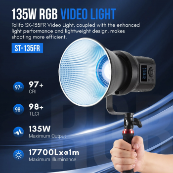 Gambar produk Tolifo Lampu Video LED Portabel RGB COB Video Light 135W 6500K - SK-135FR