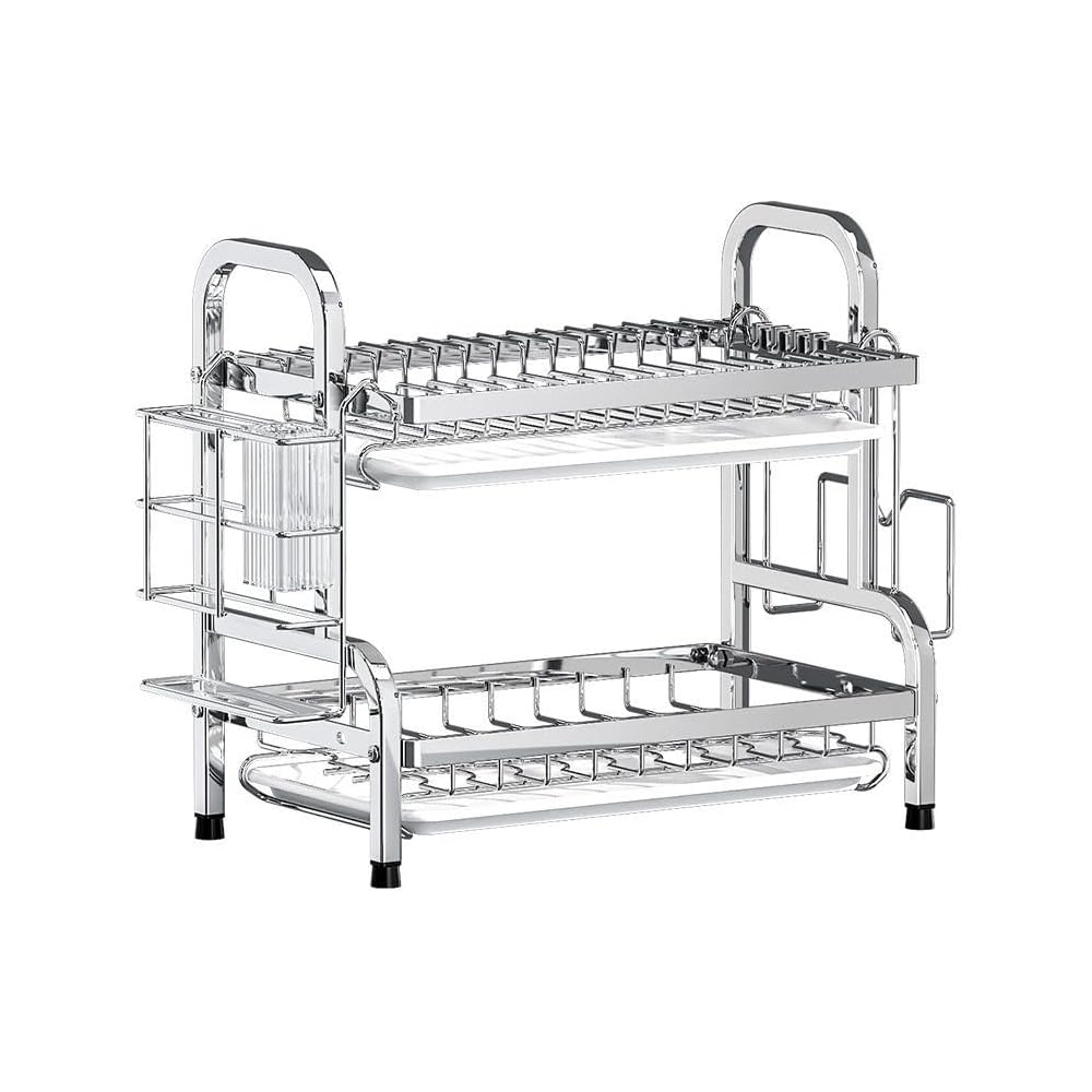 Gambar produk Treuy Rak Piring Dapur 2 Susun Stainless Steel 201 Drying Storage Rack - TR-201