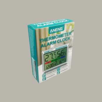Gambar produk ANENG Termometer Pengukur Suhu Kelembapan Ruangan Hygrometer Clock - AP01