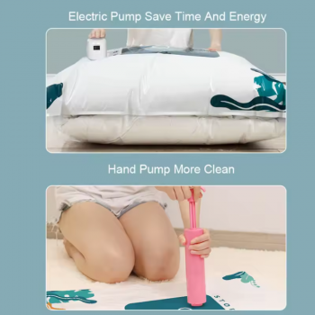 Gambar produk Ticify Kantong Plastik Vakum Pakaian Vacuum Bag 9 PCS Electric Pump - TF158
