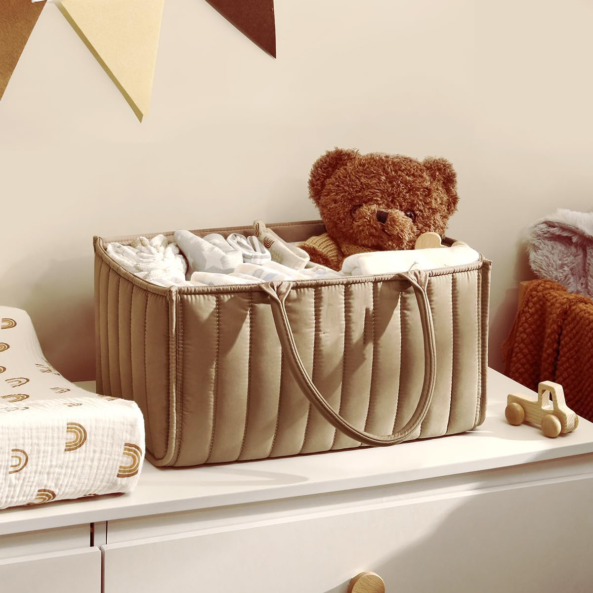 Gambar produk Nappy Tas Perlengkapan Bayi Foldable Baby Caddy Diaper Bag Organizer - NP527