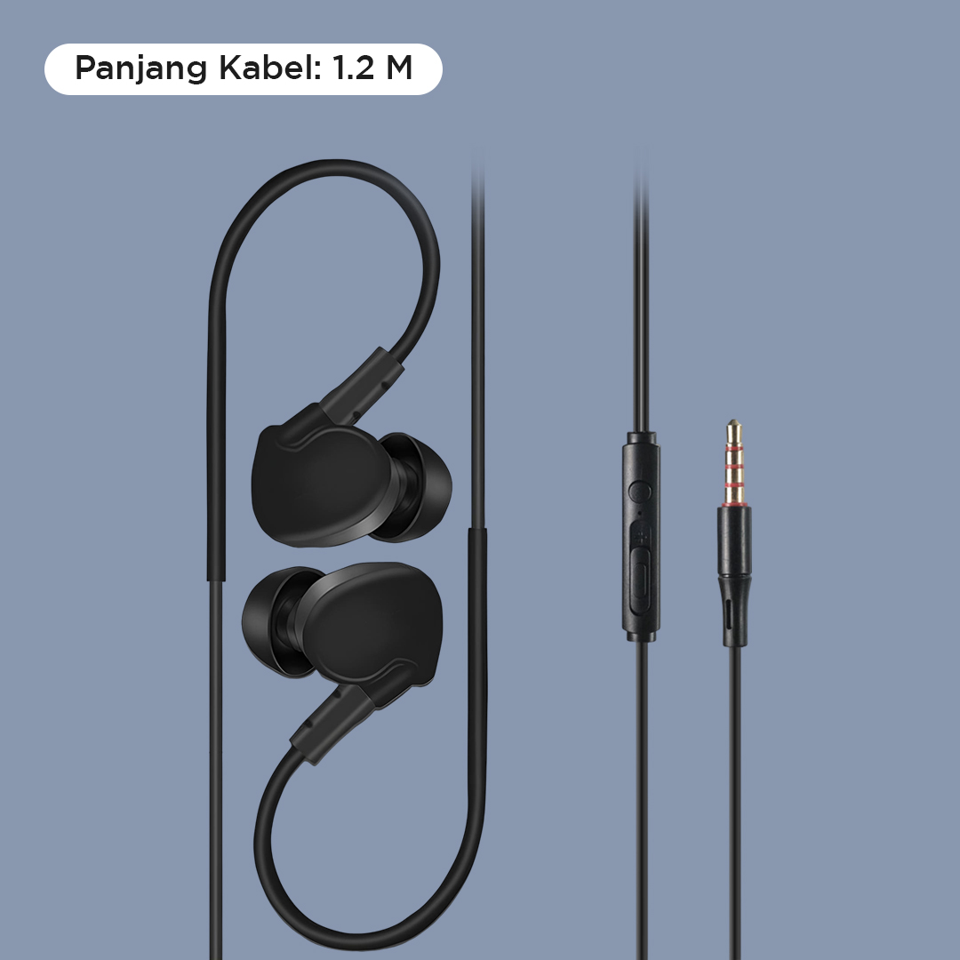 Gambar produk Sport Earphone Stereo Bass Waterproof with Microphone - X6