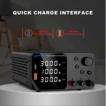 WANPTEK Adjustable Power Supply DC Ammeter Stabilized 30V 10A 300W - TPS3010