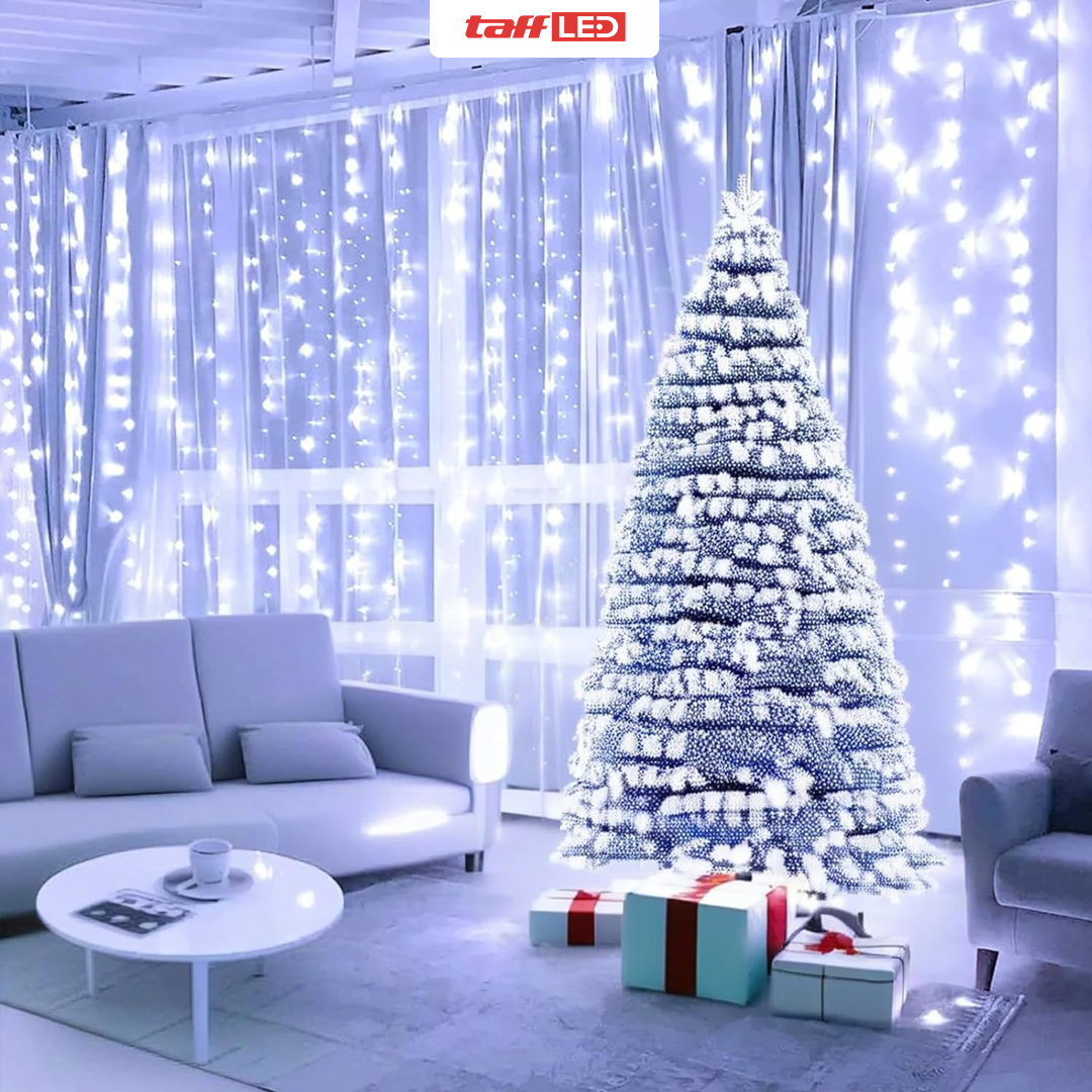 Gambar produk TaffLED Lampu Hias Gorden String Lights 3x3M 300 LED Cool White 18W - 300L