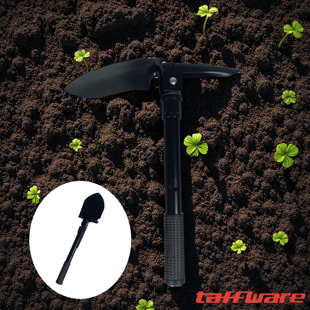 Gambar produk Taffware Pacul Sekop Lipat Portable Survival Tools with Compass - T-3