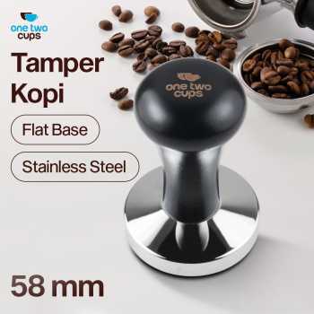 One Two Cups Tamper Kopi Espresso Coffee Press Powder Stainless 58mm - R58