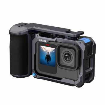 Gambar produk TELESIN Handle Grip Action Camera GoPro 9 to 13 with Aluminium Cage - S6-FMS-26-TGP