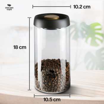 Gambar produk One Two Cups Toples Kaca Penyimpanan Biji Kopi Vacuum Sealed Lid 1.2L - SE41