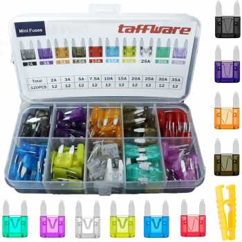 Taffware Set Sekring Mobil Tancap Fuse Blade Mini with Box 120 PCS - BX012
