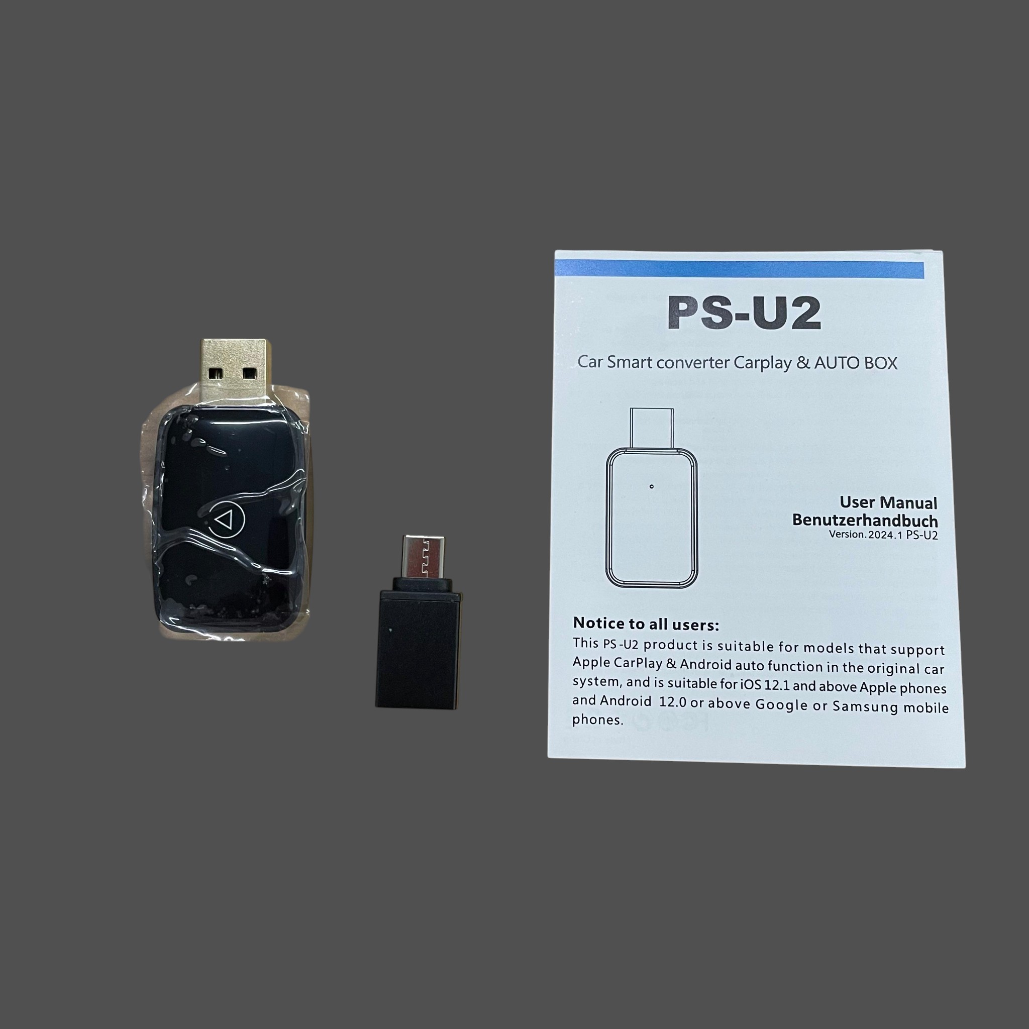 Gambar produk WEISHI Wireless CarPlay Adapter USB Dongle Android Auto Bluetooth 5.0 - PS-U2