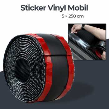 Stiker Vinyl Mobil Carbon Fiber Rubber Strip Bumper Guard 5x250cm - C38404