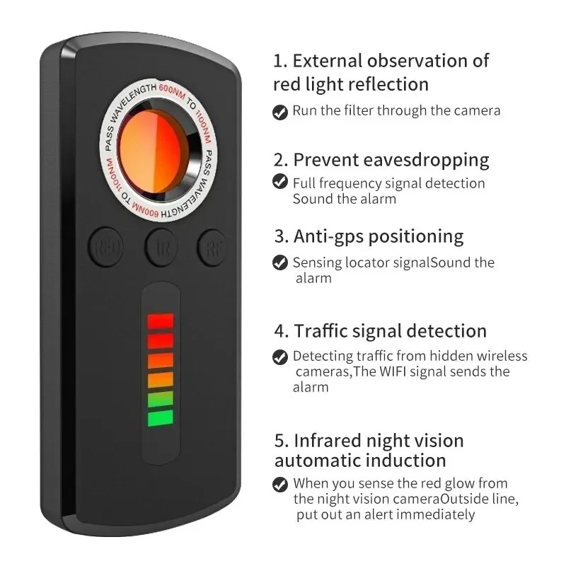 Gambar produk COMEDER Alat Deteksi Kamera Tersembunyi Anti Spy RF Signal Detection - CM-92