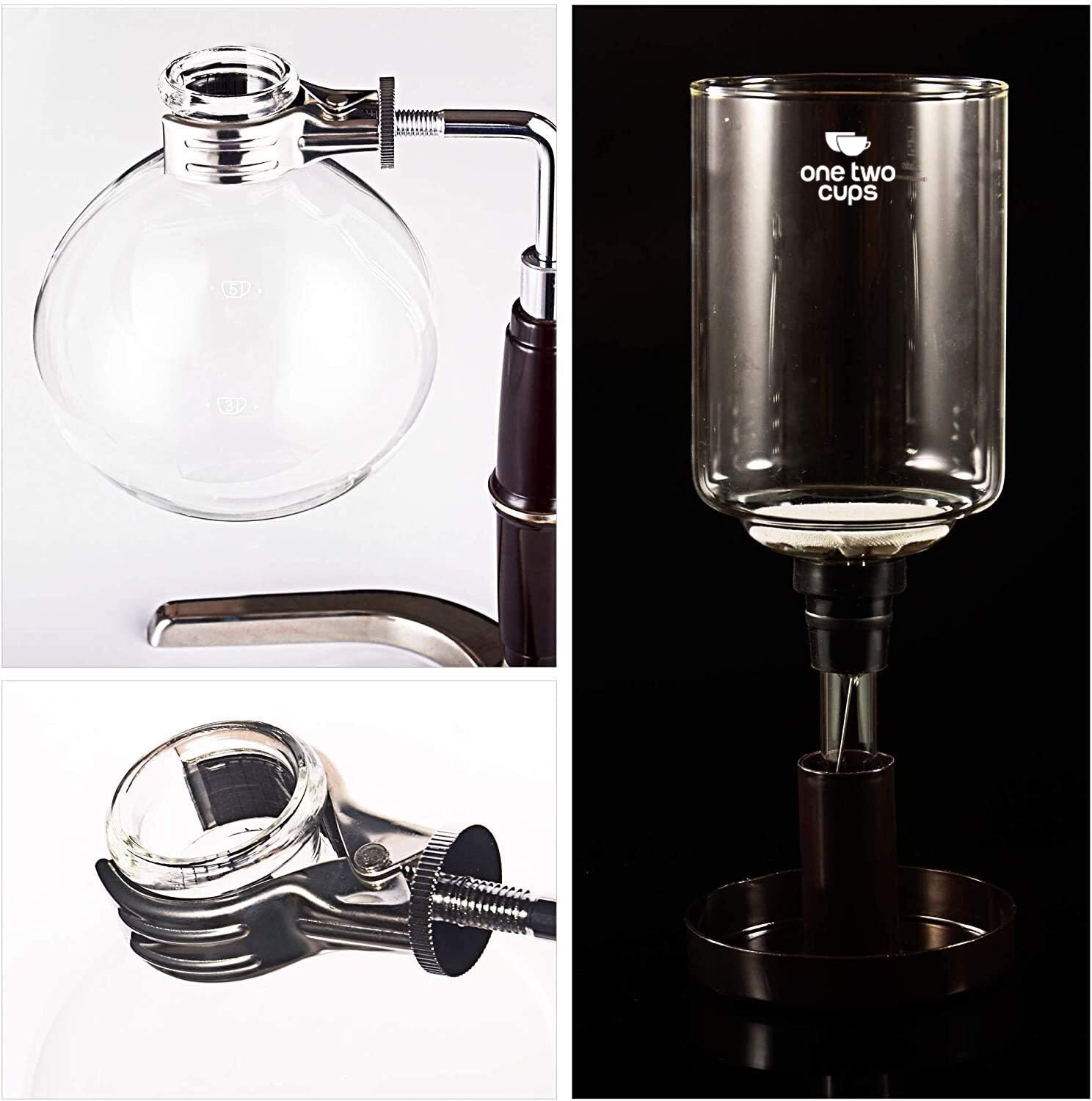 Gambar produk One Two Cups Syphon Coffee Maker Manual Brew Vacuum Pot 3 Cups 360ml - JF33