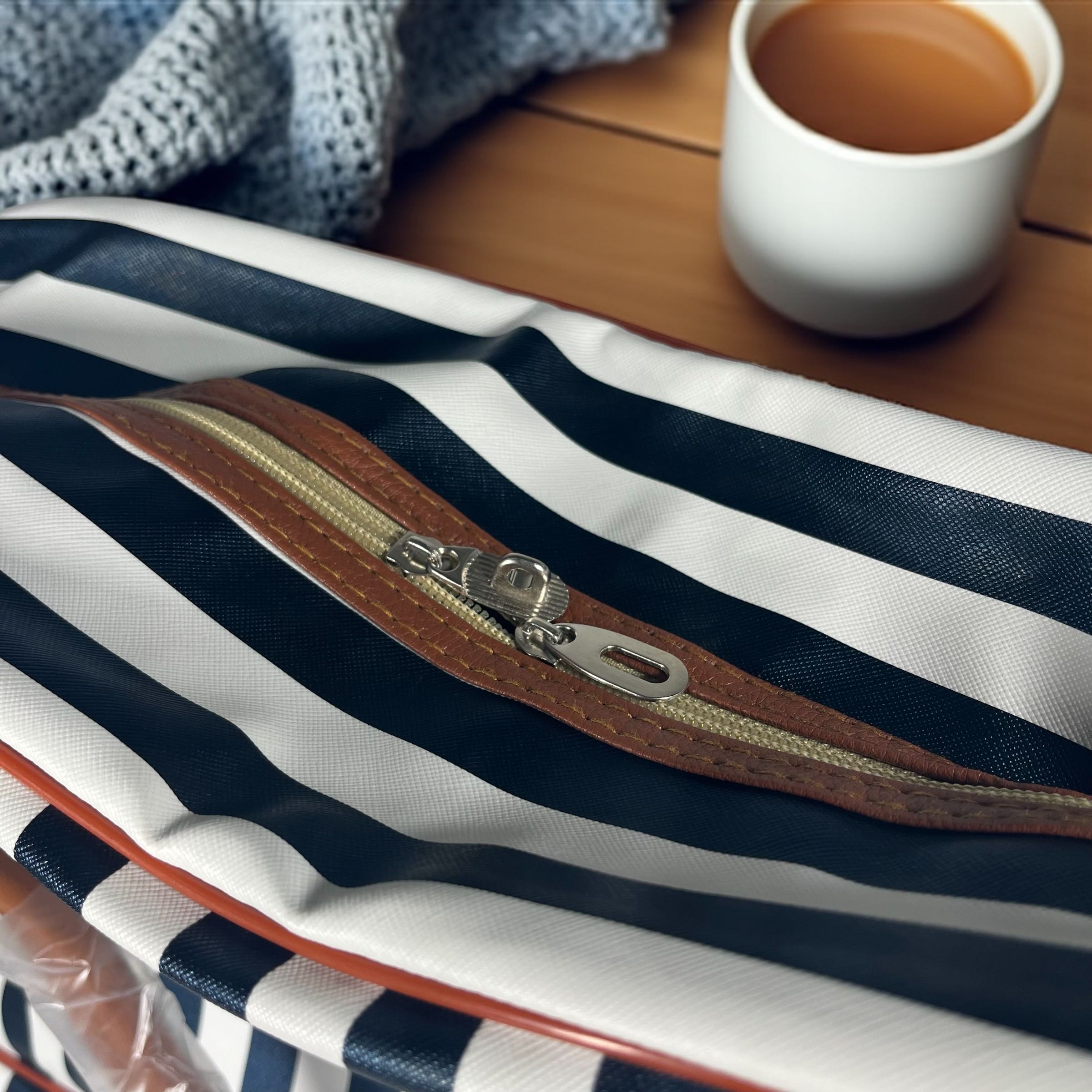 Gambar produk Rhodey Tas Travel Jinjing PU Leather Duffle Bag Stripe Model - S01