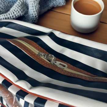 Gambar produk Rhodey Tas Travel Jinjing PU Leather Duffle Bag Stripe Model - S01