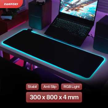 Gambar produk TaffGO Gaming Mouse Pad Glowing RGB LED High Precision 300x800x4mm
