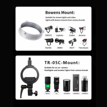 Gambar produk TRIOPO Payung Softbox Octagon Bowens Mount Diffuser Parabolic 1.2M - K3