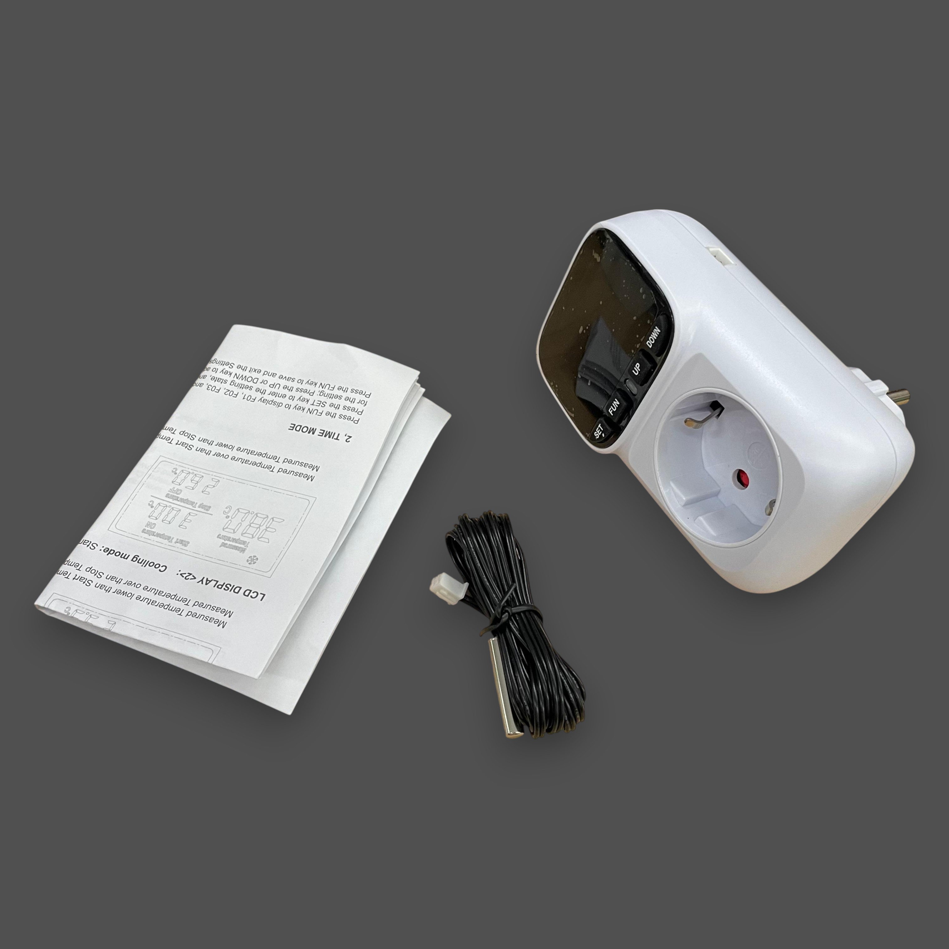 YIERYI Stop Kontak Termometer Digital Timer Programmable EU 16A 230V - TC02 Gambar produk YIERYI Stop Kontak Termometer Digital Timer Programmable EU 16A 230V - TC02