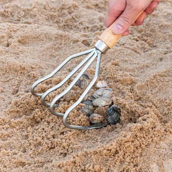 Gambar produk ZIPE Alat Cangkul Tangan Clam Digger 4 Teeth Heavy-Duty Carbon Steel - Z4T