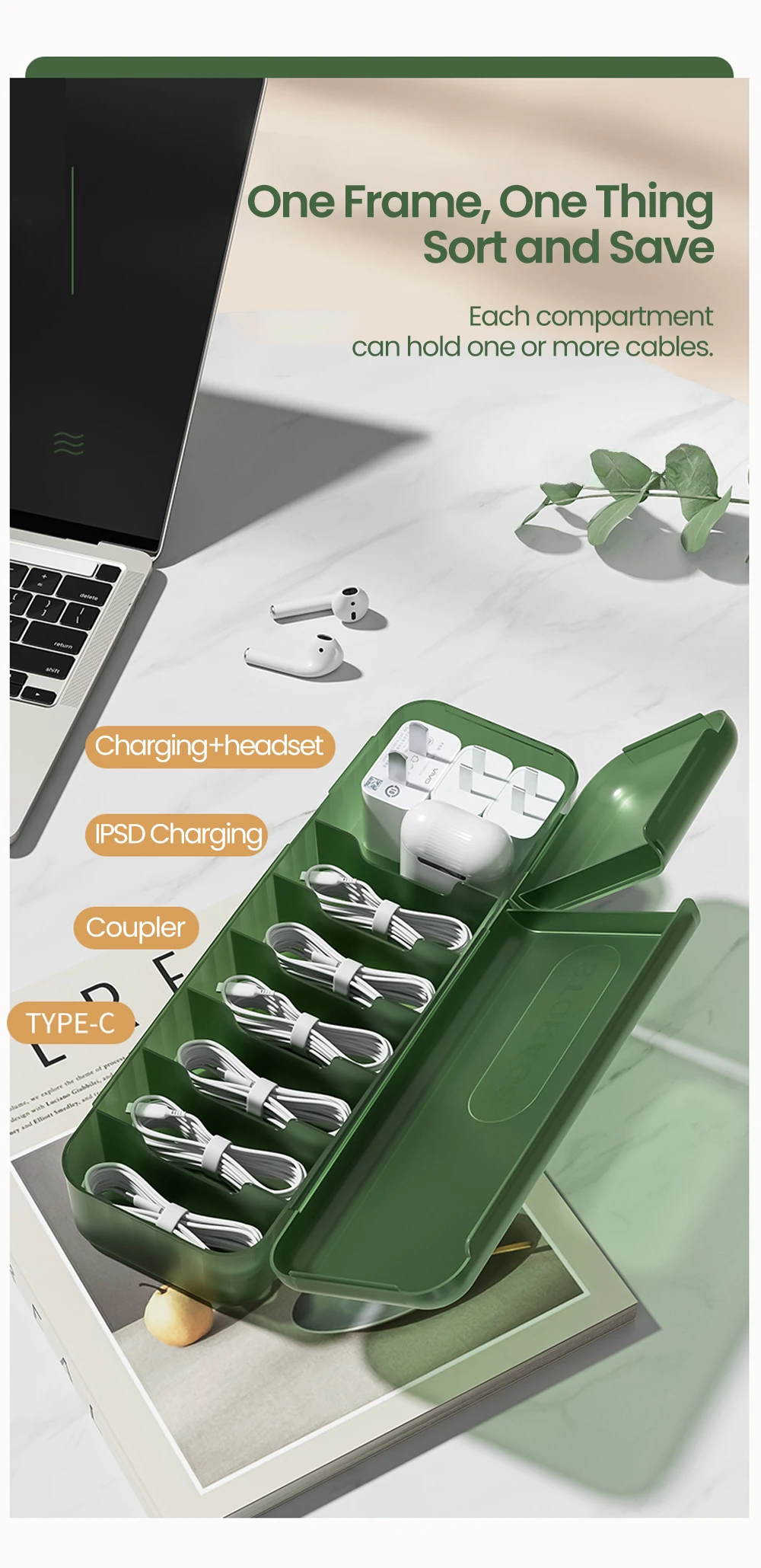 Gambar produk BNBS Kotak Kabel Organizer Data Cable Storage Box 6 Slot with Cover - BN-1905