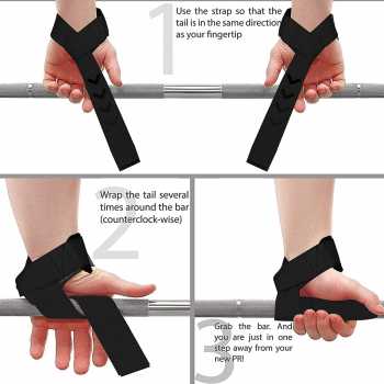 Gambar produk AOLIKES Strap Tangan Angkat Beban Anti Slip Strap Weight Lifting 2 PCS - 7635