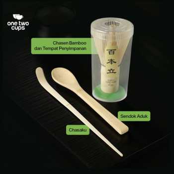 Gambar produk One Two Cups Matcha Set Kit Chasen Chashaku Bamboo 3 PCS - WT03