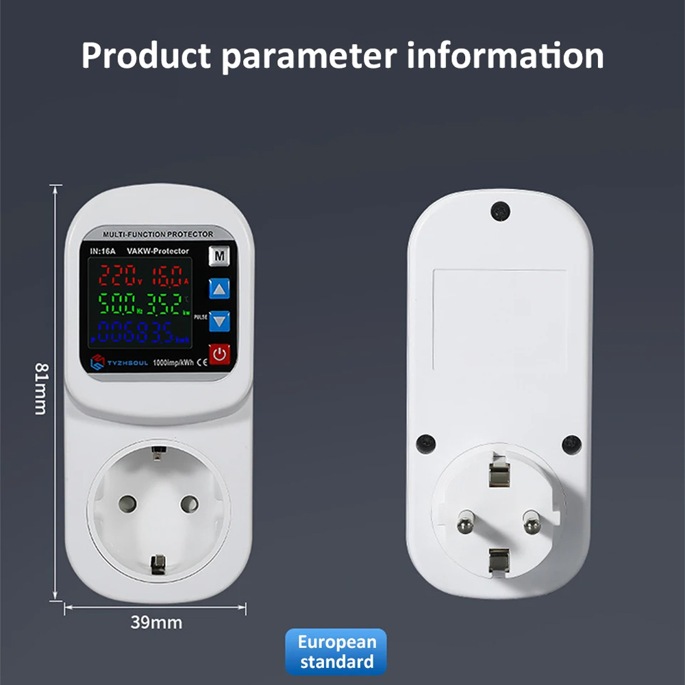 Gambar produk TYZHSOUL Stop Kontak Pelindung Voltase Arus Socket Protector 16A 230V - F3KA