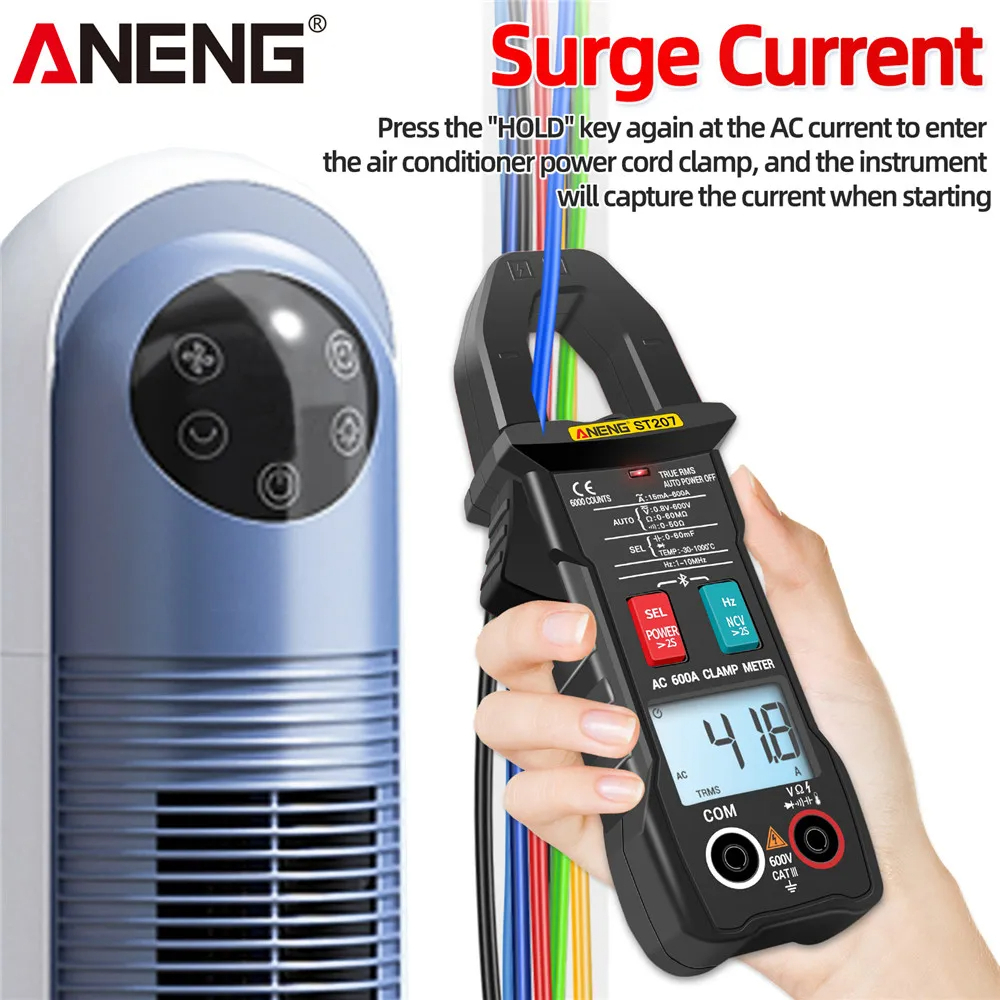 Gambar produk ANENG Digital Bluetooth Multimeter Voltage Tester Clamp - ST207