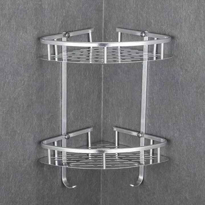 LemonBest Rak Sudut Kamar Mandi Aluminium Corner Shelf Rack 2 Layers - G48 Gambar produk LemonBest Rak Sudut Kamar Mandi Aluminium Corner Shelf Rack 2 Layers - G48