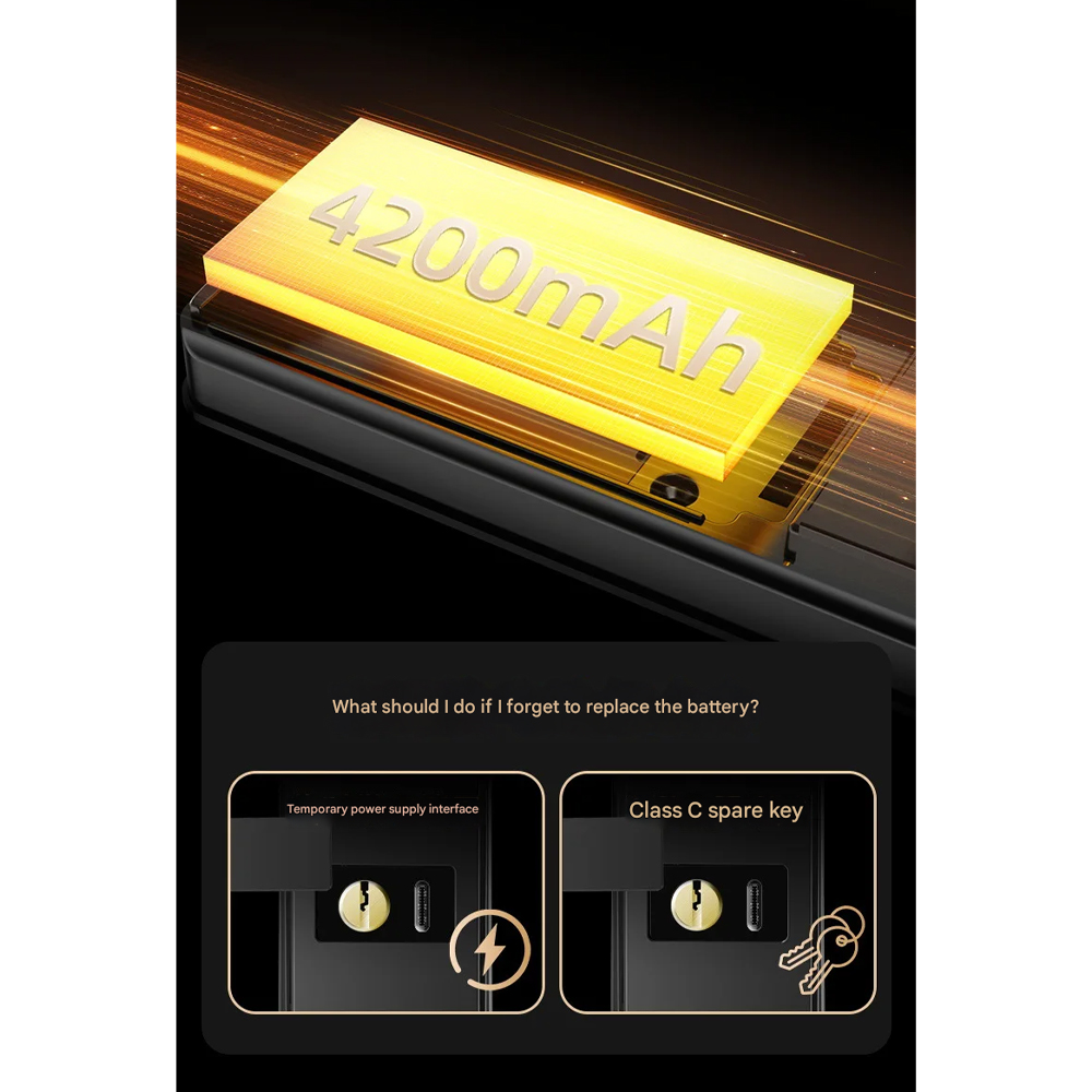 Gambar produk KAILILAI Smart Door Lock Fingerprint Face Recognition Password WeChat - B90