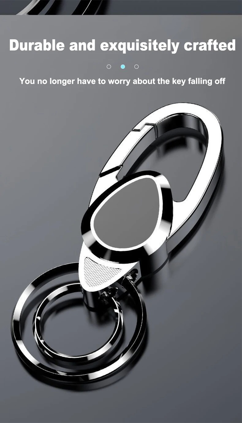 Gambar produk MEN-S Karabiner Gantungan Kunci Zinc Alloy Double Ring Carabiner - SN-27