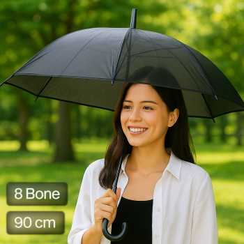 PONGEE Payung Transparan Bening Polos Style Korea Jepang 8 Bone 90cm - P077
