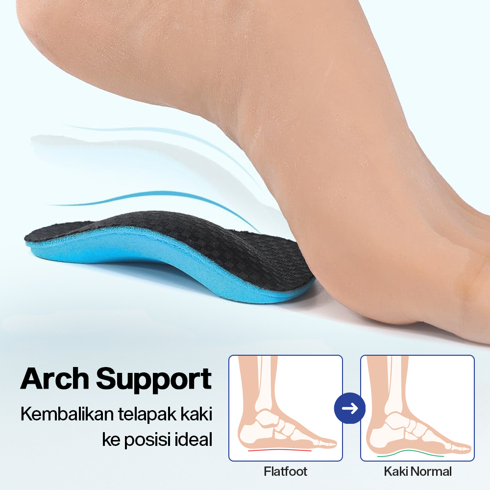 Gambar produk Sunvo Insole Sepatu Alas Kaki Orthopedic Flat Feet Arch Support 1 Pair - SV10