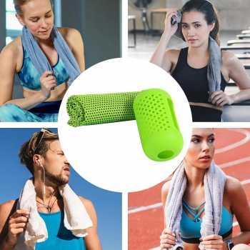 Gambar produk ASOLID Handuk Microfiber Quick Dry Cooling Ice Towel Silicon Case Sedang - AS13