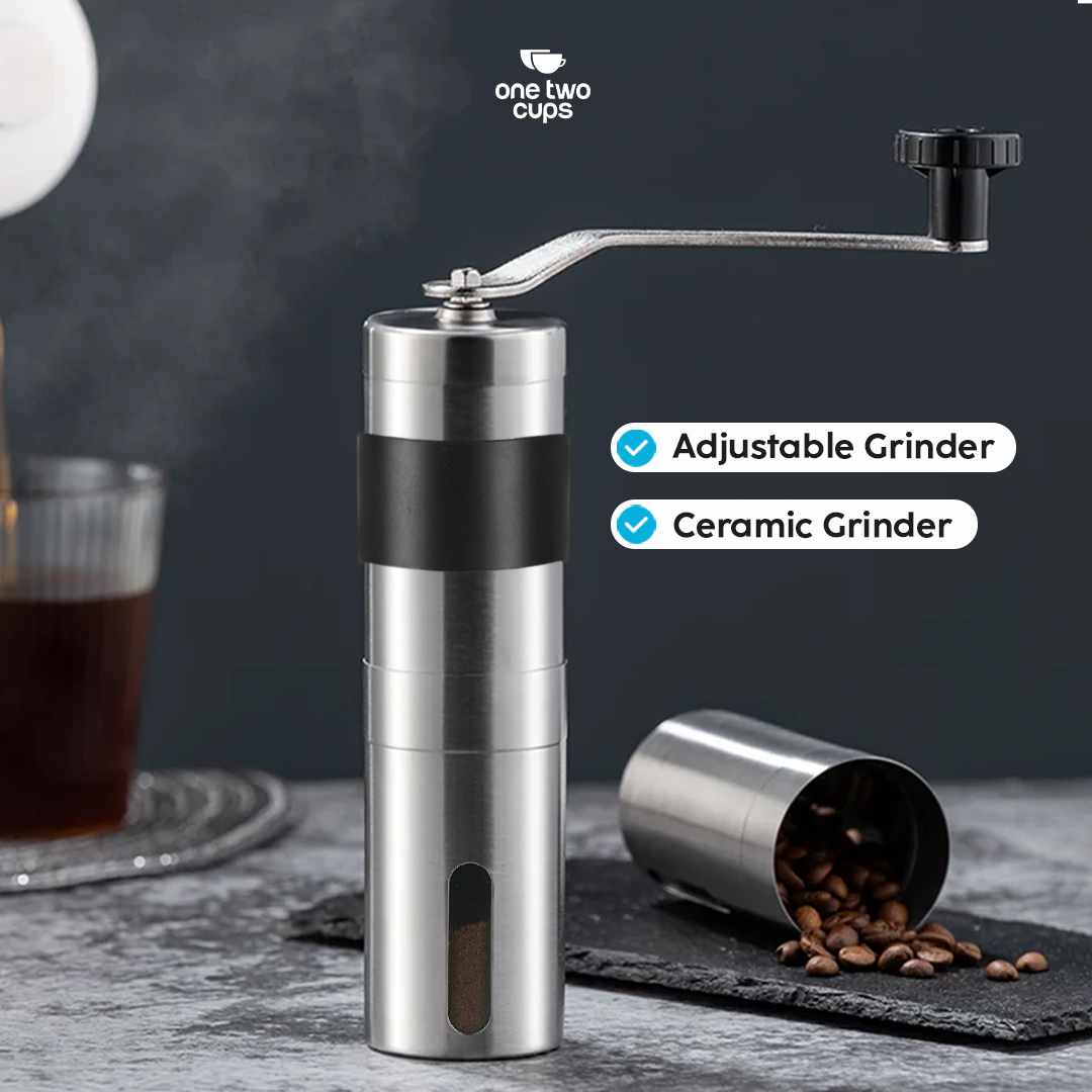Gambar produk One Two Cups Alat Penggiling Kopi Manual Coffee Grinder Adjustable - OTC48