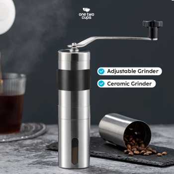 One Two Cups Alat Penggiling Kopi Manual Coffee Grinder Adjustable - OTC48