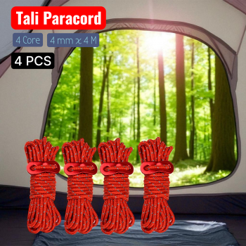 Gambar produk YEAHMAT Tali Paracord Tenda Camping Adventure Windproof 4mmx4M 4 PCS - YG148
