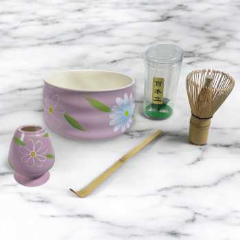 CZSAE Matcha Set Kit Chawan Chasen Stand Chashaku Ceramic 580ml 4 PCS - CZ1