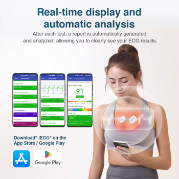 Gambar produk TMJD Alat Pengukur Detak Jantung EKG Wireless ECG Portable - ER1