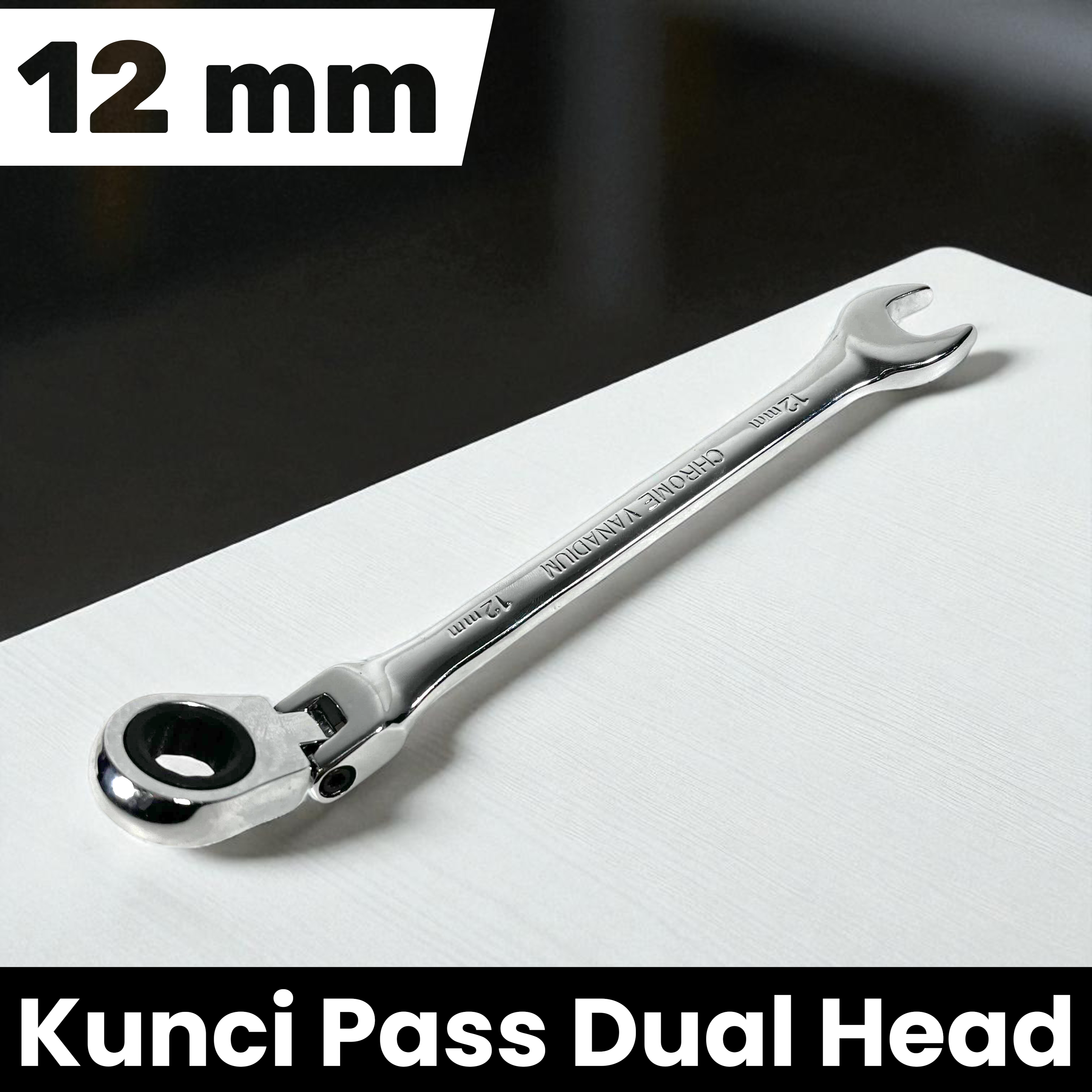 Gambar produk OLOEY Kunci Pas Dual Head Combination Ratchet Wrench Flexible Head 12mm - CL6-24