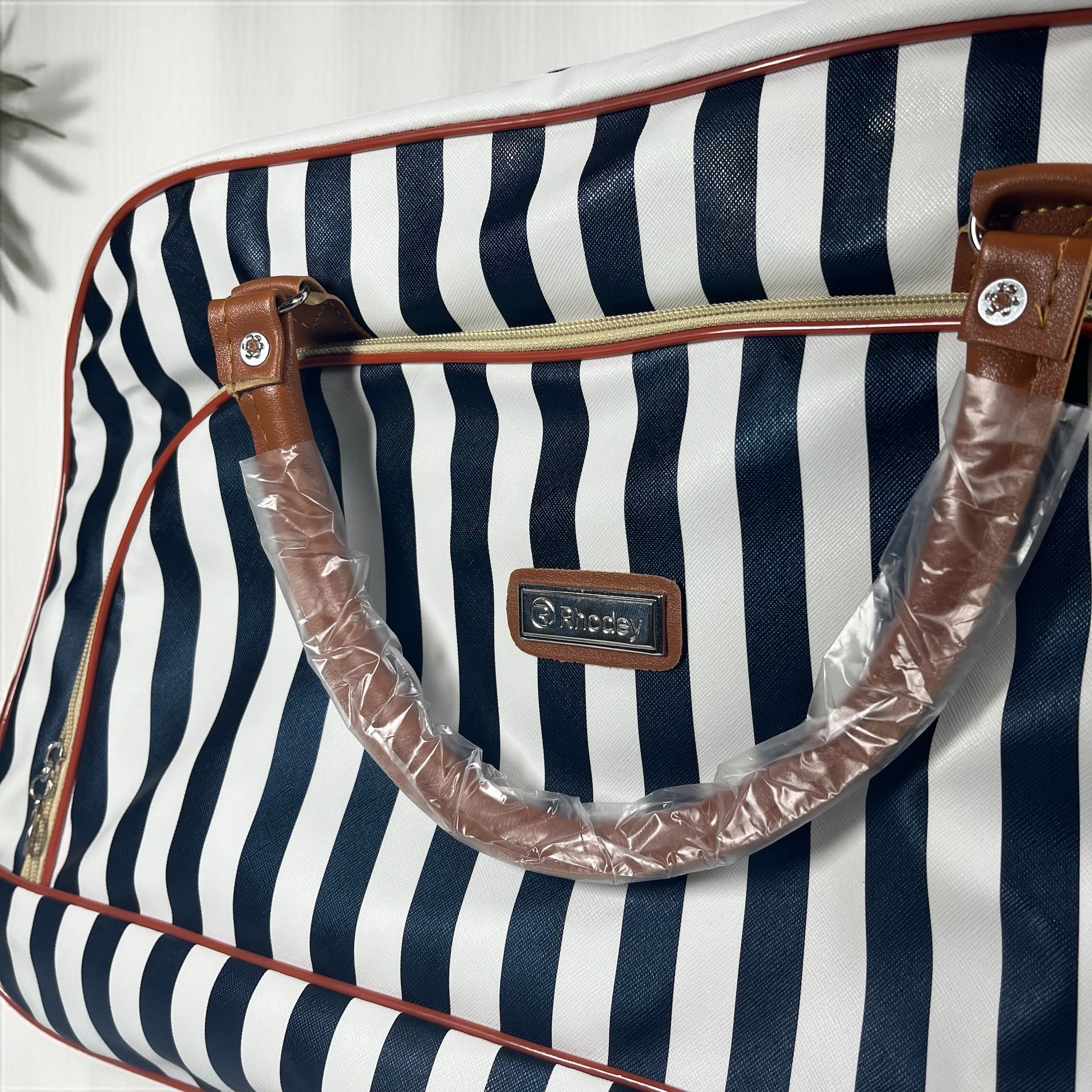 Gambar produk Rhodey Tas Travel Jinjing PU Leather Duffle Bag Stripe Model - S01