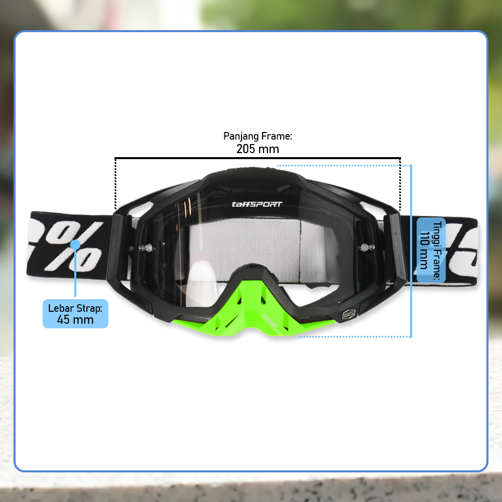 Gambar produk TaffSPORT Kacamata Helm Motor Goggles UV400 Protection Windproof Clear - UV400