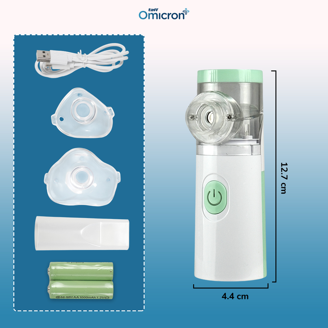Gambar produk TaffOmicron Alat Terapi Pernapasan Mesh Nebulizer Portable Inhaler With Battery - JSL-W303