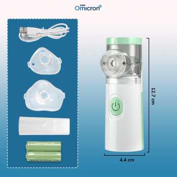 Gambar produk TaffOmicron Alat Terapi Pernapasan Mesh Nebulizer Portable Inhaler With Battery - JSL-W303