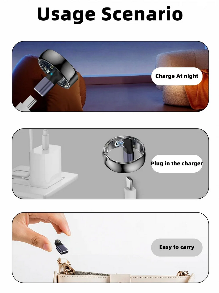 Gambar produk ODITY Universal Magnetic Charger Adapter USB Type C for Smart Ring - XT-23