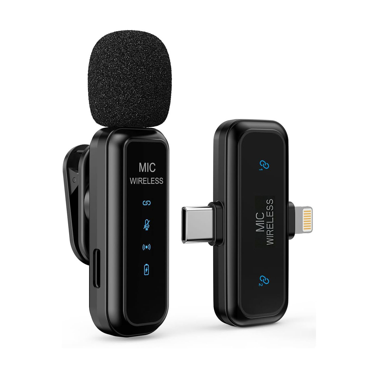 Gambar produk SEIKEN Mikrofon Wireless Clip On Microphone Lightning Type C Plug 1 Microphone - N1