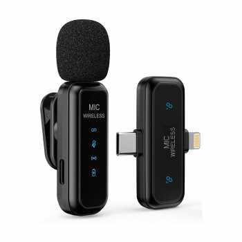 SEIKEN Mikrofon Wireless Clip On Microphone Lightning Type C Plug - N1